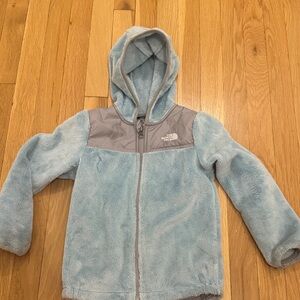 The North Face Kids Light Blue and Gray Fleece Hoodie